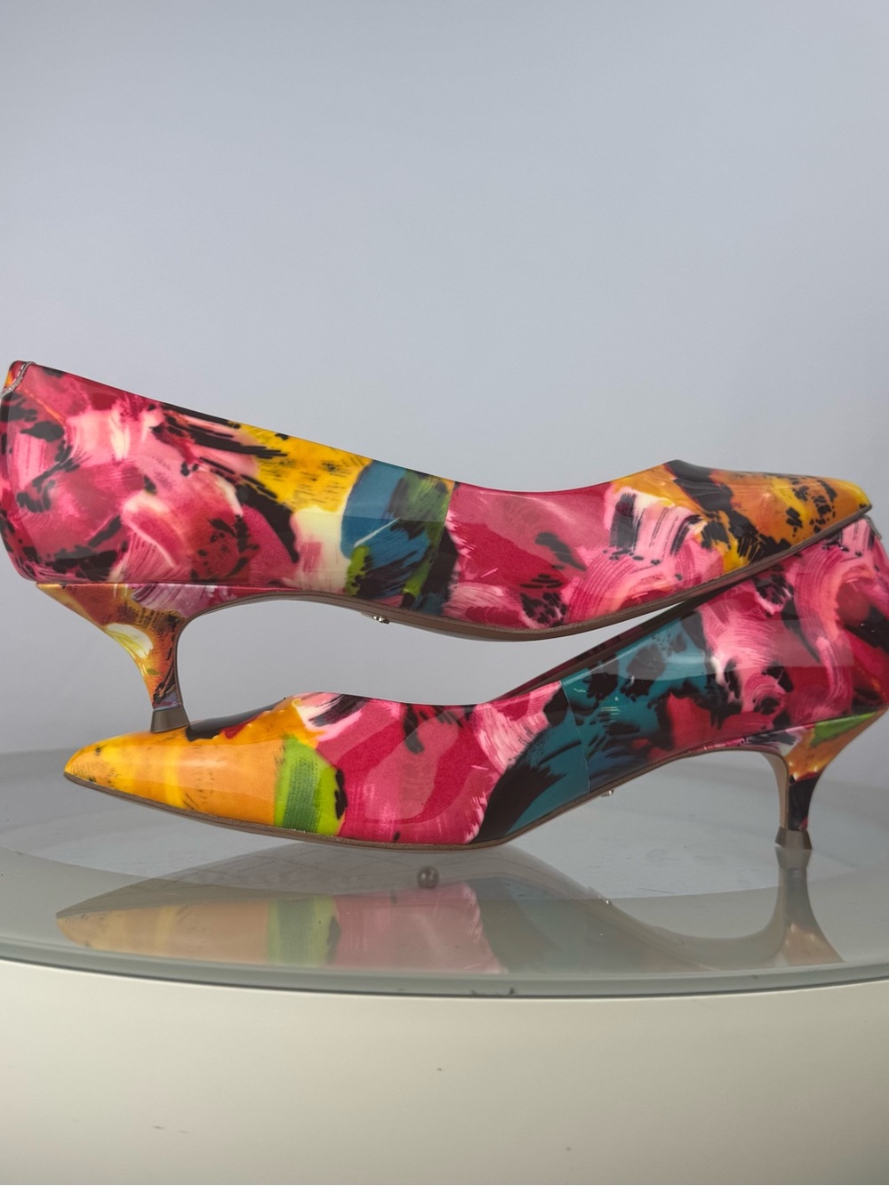 Vionic Artist Print Kitten Heel Pumps | Pointed Toe Statement Shoes | Size 10